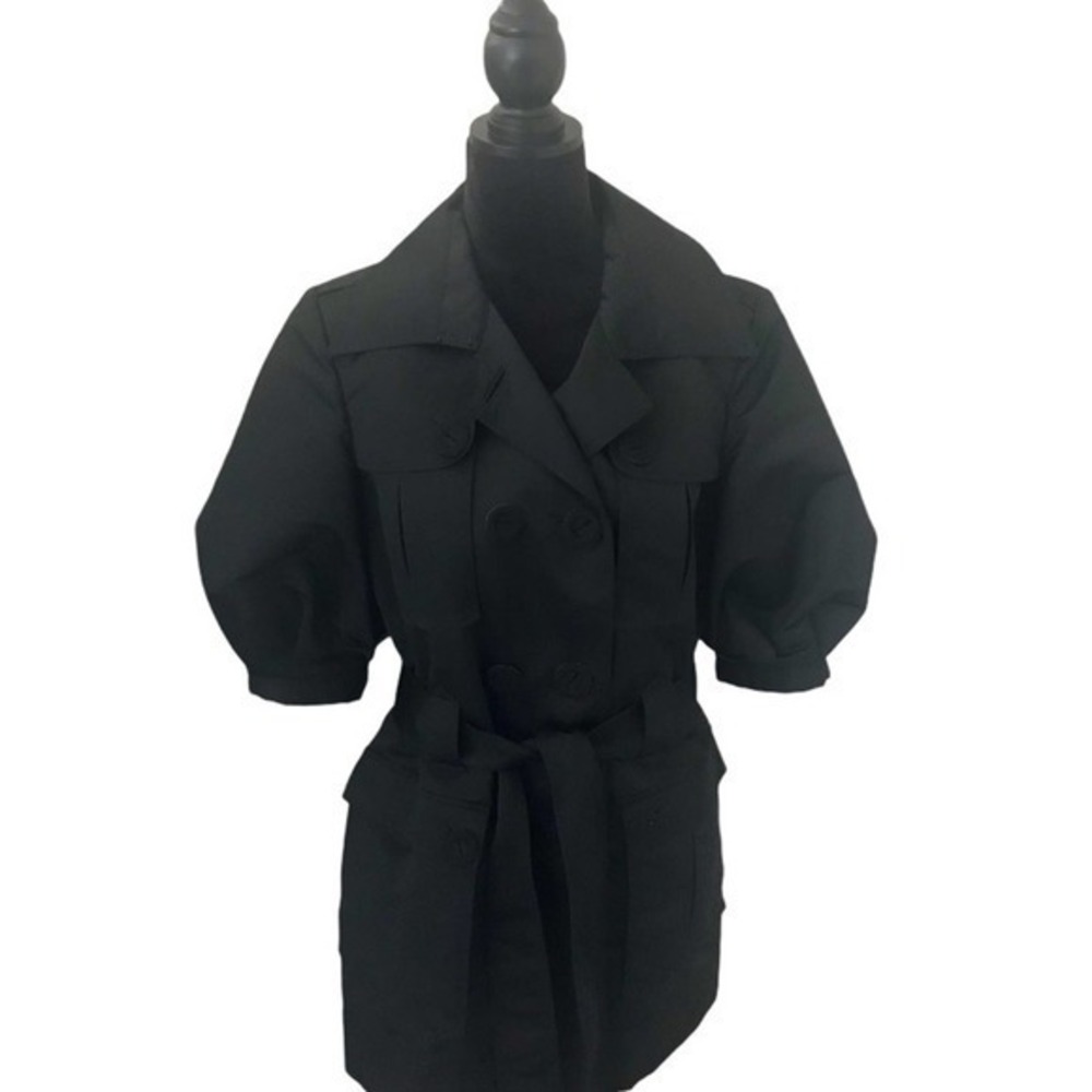So Cal By St John Black Short Trench Jacket Size M